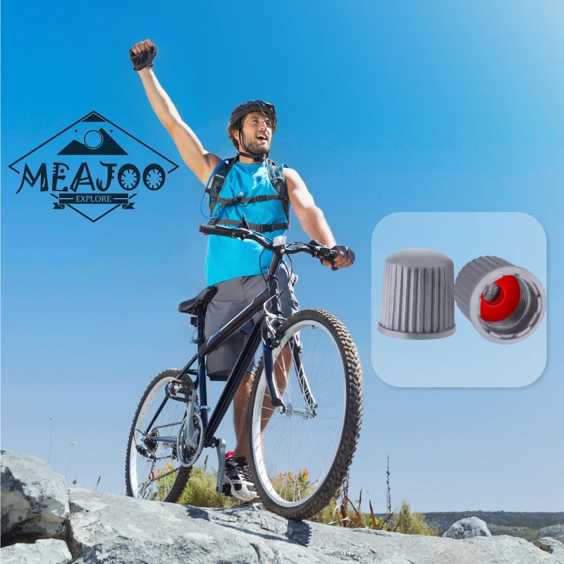 MEAJOO 30 قطعة أغطية جذعية صمام الإطارات TPMS، سدادة محكمة الغلق مقاومة للغبار شديدة التحمل، مع سدادة مطاطية على شكل حرف O، أغطية ساق صمام الإطارات العالمية للسيارات وسيارات الدفع الرباعي والشاحنات والدراجات والدراجات النارية والدراجات (رمادي) - Image 4